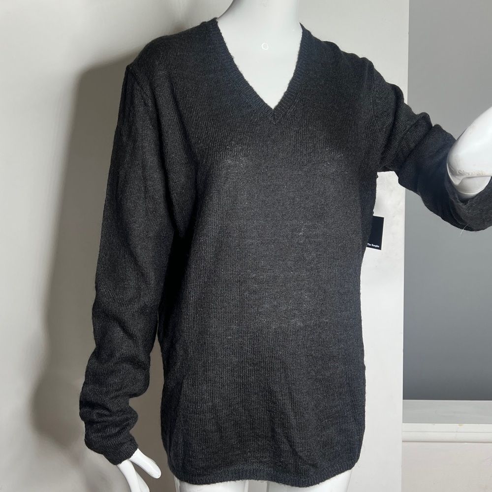 The Kooples Sz L Brown Mohair Mix Loose V Neck Sweater - New with Tags